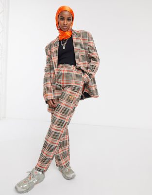 oversized check blazer