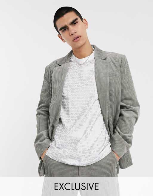 Grey discount corduroy blazer