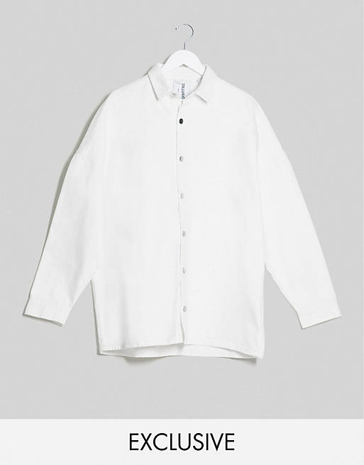 COLLUSION oversized denim shirt in white | ASOS