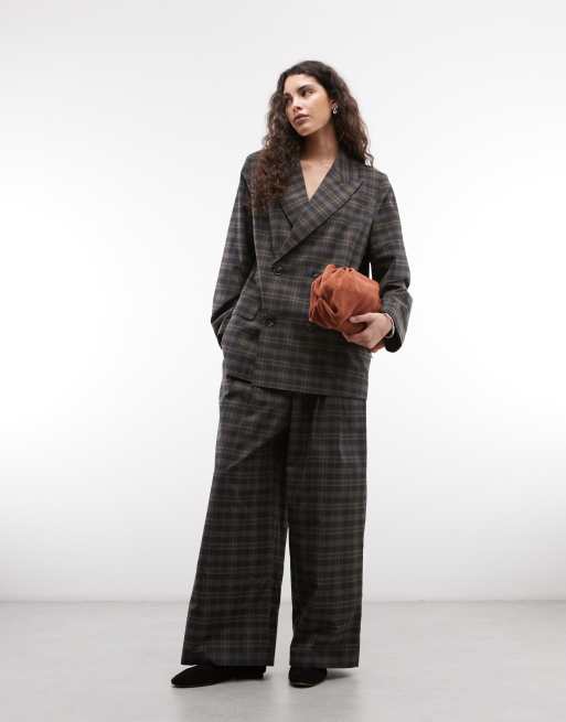 COLLUSION oversized double breasted blazer in check, 2 of 4