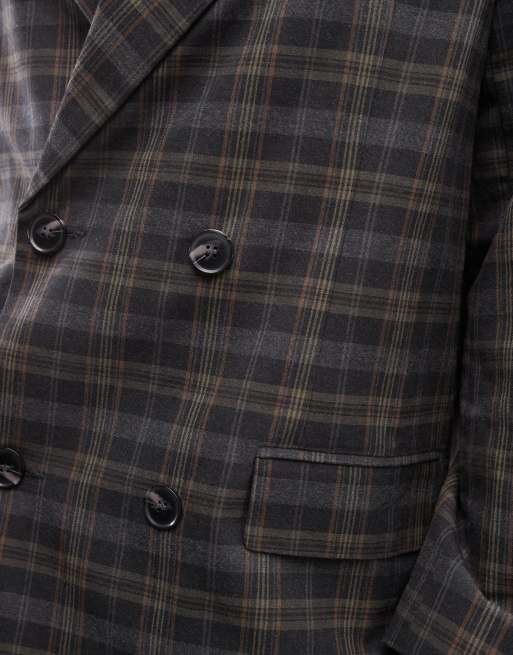 COLLUSION oversized double breasted blazer in check, 3 of 4