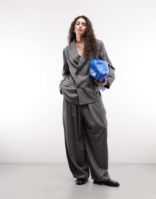 COLLUSION oversized double breasted blazer in herringbone, 2 of 4