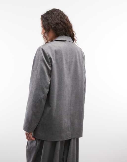 COLLUSION oversized double breasted blazer in herringbone, 3 of 4