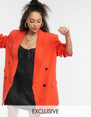 COLLUSION oversized double breasted dad blazer in red - ASOS Price Checker