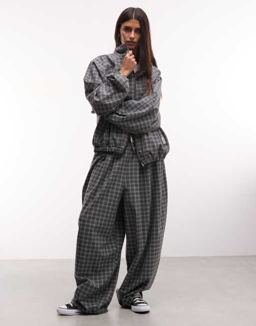 COLLUSION - Oversized elegante geruite trainingstop, deel van co-ord set, 2 van 4