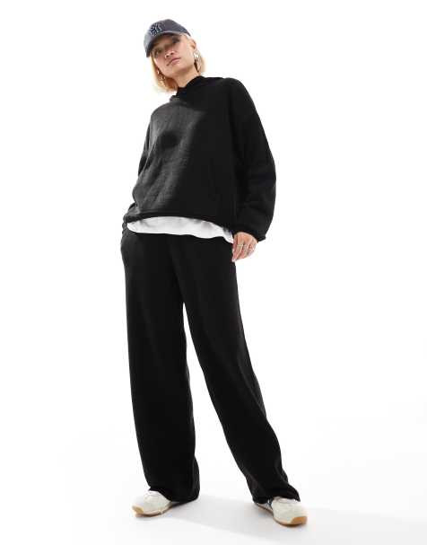 COLLUSION - Oversized gebreide joggingbroek in zwart, deel van co-ord set - view 1