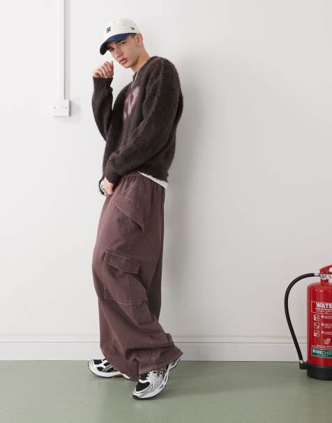 COLLUSION - Oversized gestrikte broek in peperkorrel - view 1