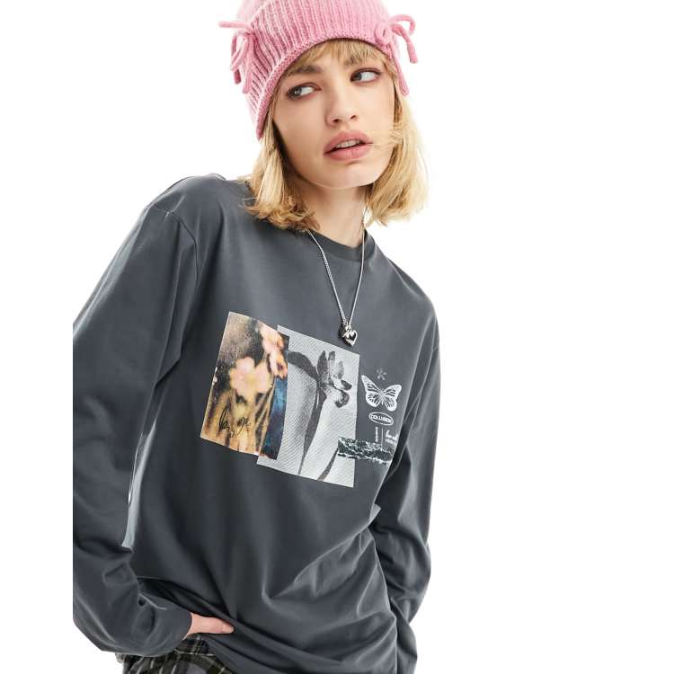 Collusion - T-shirt à manches longues avec effet de superposition