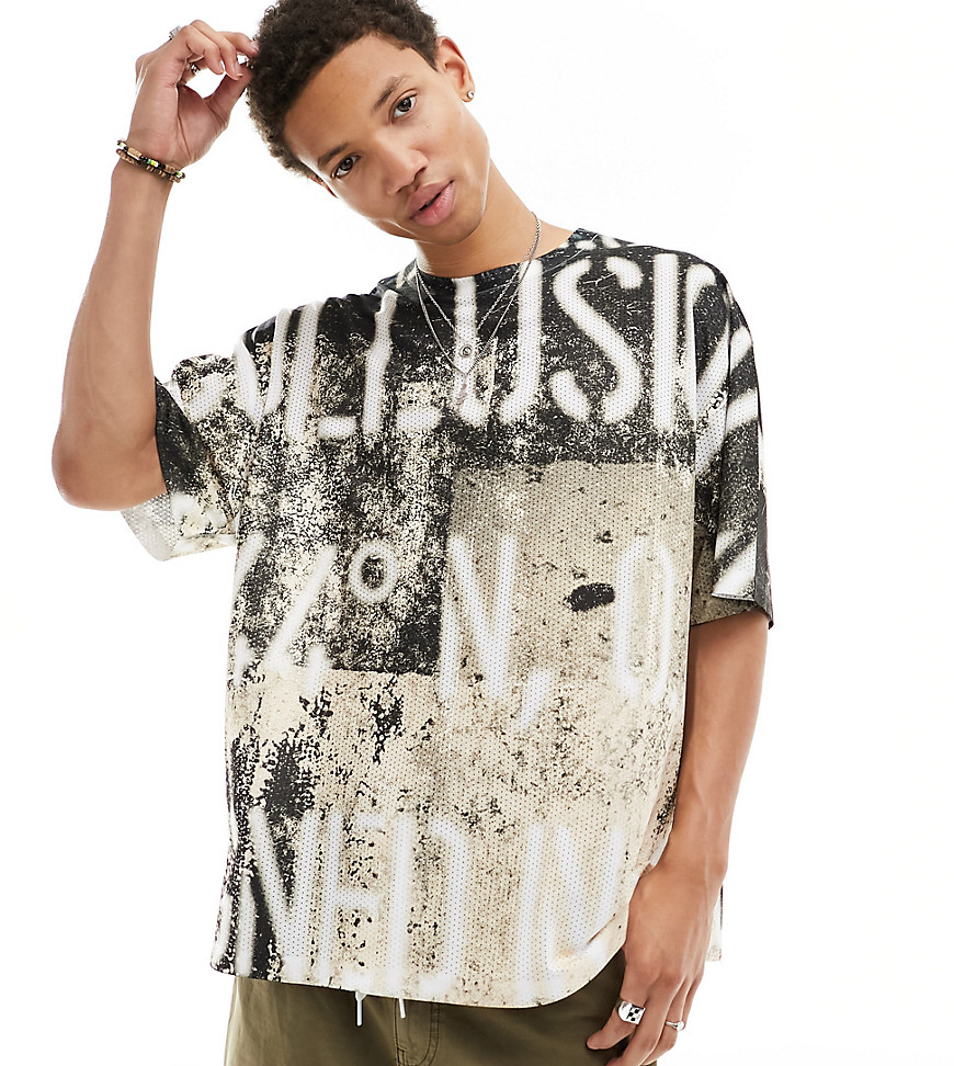 COLLUSION oversized graphic placement print t-shirt in multi