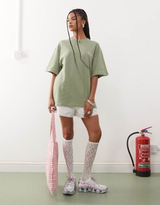 COLLUSION oversized graphic t-shirt in green