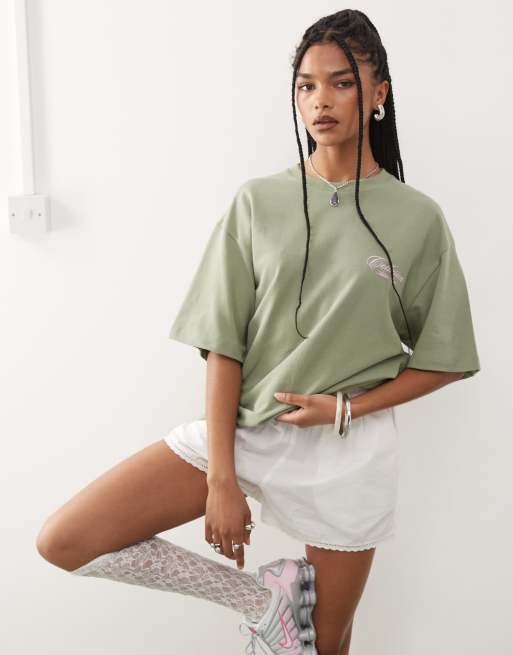 COLLUSION oversized graphic t-shirt in green