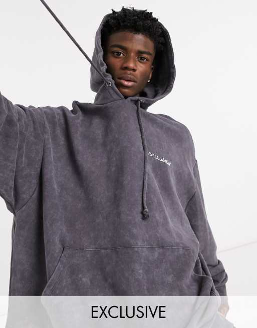 Gray acid 2025 wash hoodie