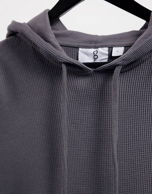 COLLUSION oversized hoodie in charcoal waffle fabric co-ord