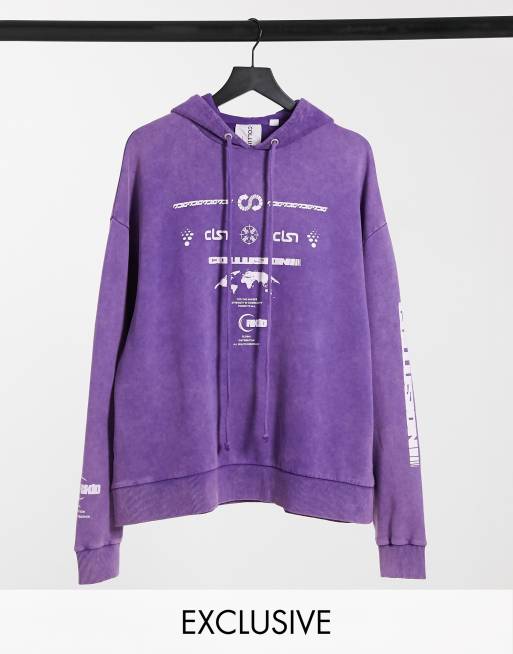 collusion oversized sweatshirt stone acid wash