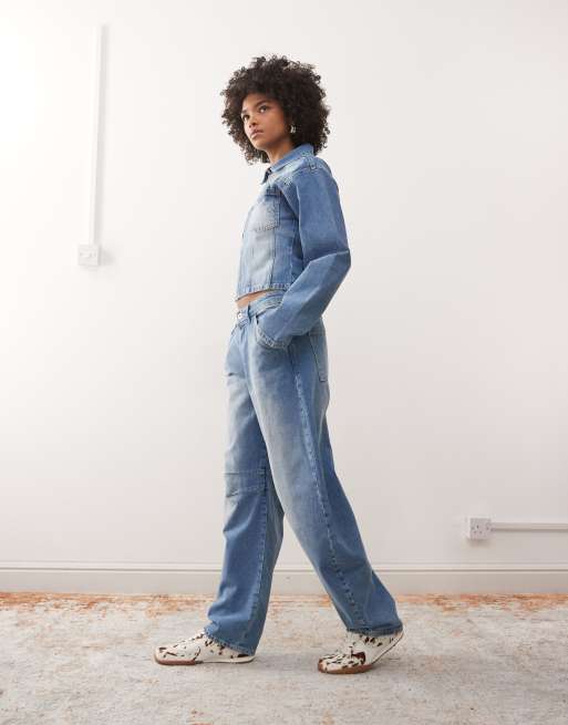 COLLUSION - Oversized jeans met ballonpijpen in blauw met wassing, 3 van 5