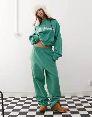 COLLUSION oversized jogger co-ord with embroidery in green