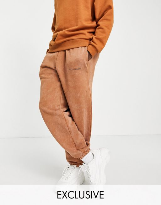 Selected Homme co-ord oversized joggers in beige