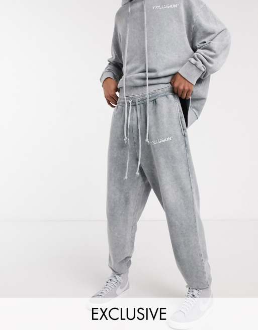 Unisex Charcoal Oversized Joggers with Pockets