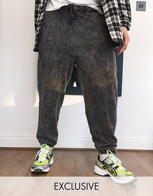COLLUSION oversized joggers with in acid wash
