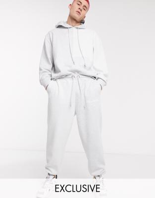 COLLUSION  Oversize-Jogginghose mit Reverse-Stoff in weißem Kalk Weiß