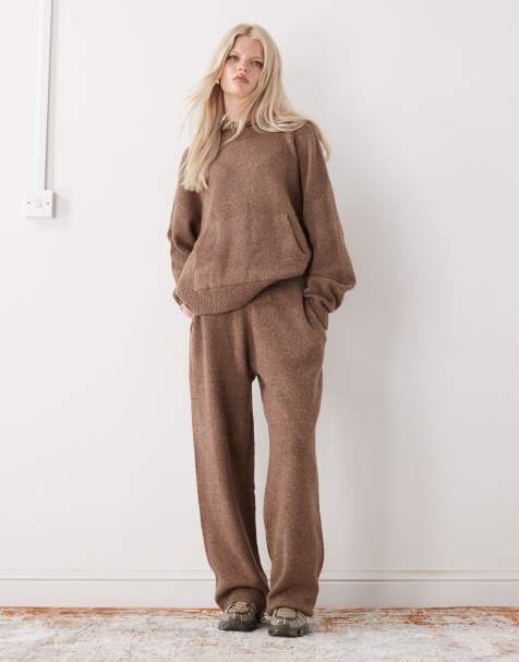 COLLUSION oversized knit sweatpants in brown - part of a set - view 1