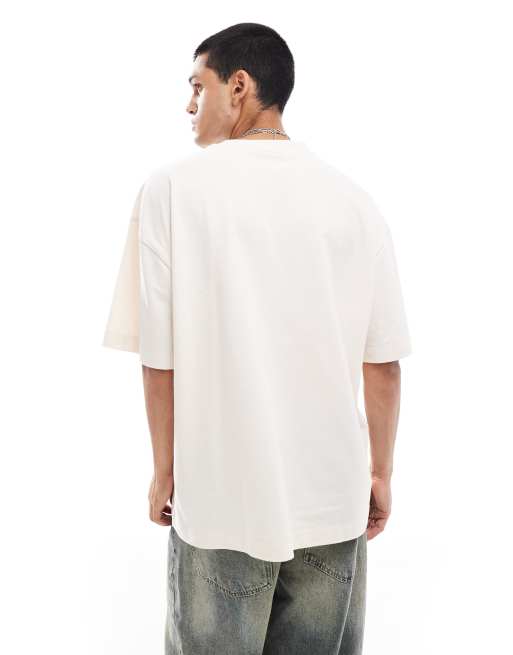 COLLUSION oversized logo pique t-shirt in stone