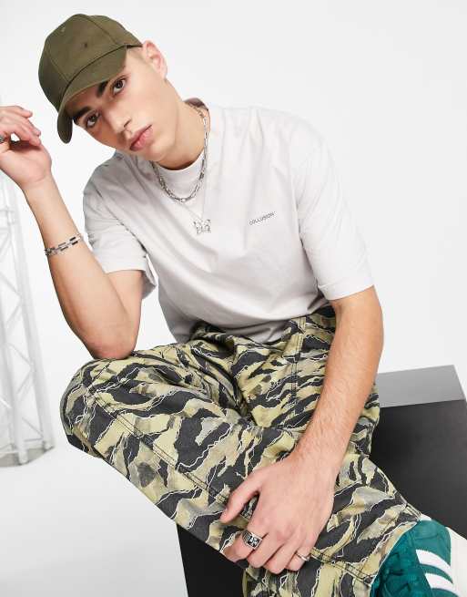 COLLUSION oversized logo t-shirt in ecru