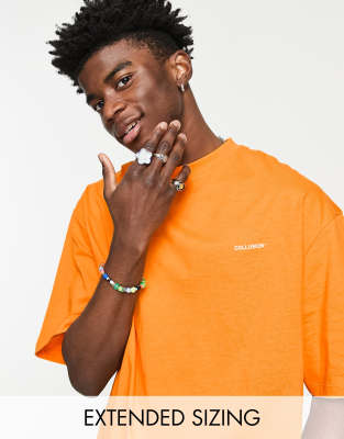 COLLUSION oversized logo t-shirt in orange