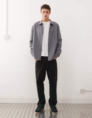 Collusion Oversized Long Sleeve Shirt In Gray