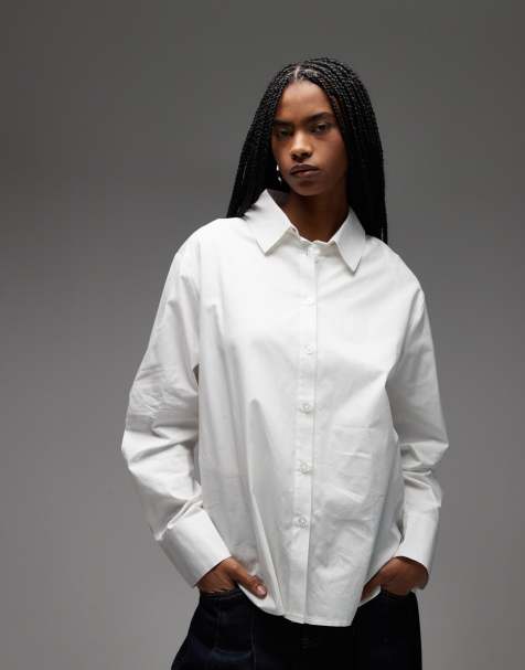 COLLUSION oversized long sleeve shirt in white - view 1