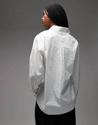 Collusion Oversized Long Sleeve Shirt In White