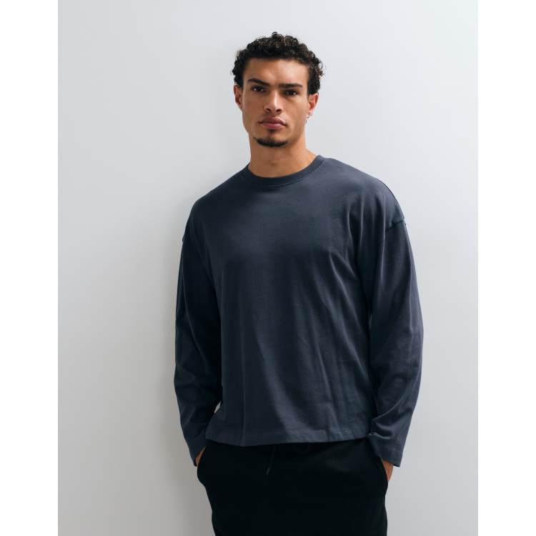 COLLUSION oversized long sleeve skate t-shirt in navy | ASOS