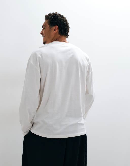 COLLUSION oversized long sleeve skate t-shirt in white, 2 of 5