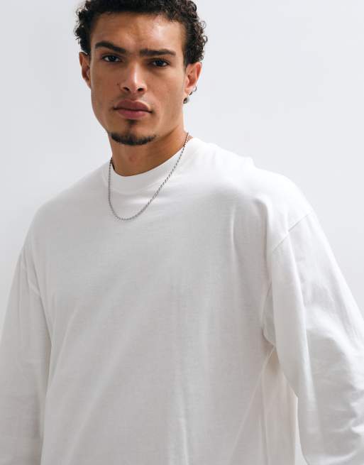 COLLUSION oversized long sleeve skate t-shirt in white, 3 of 5