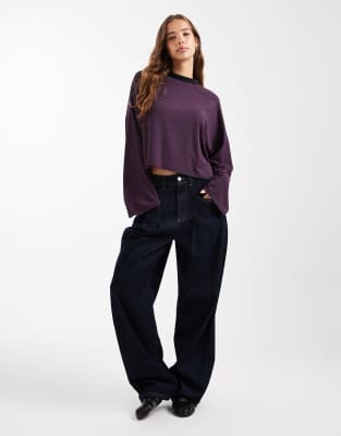 Collusion Oversized Long Sleeve T-shirt In Multi