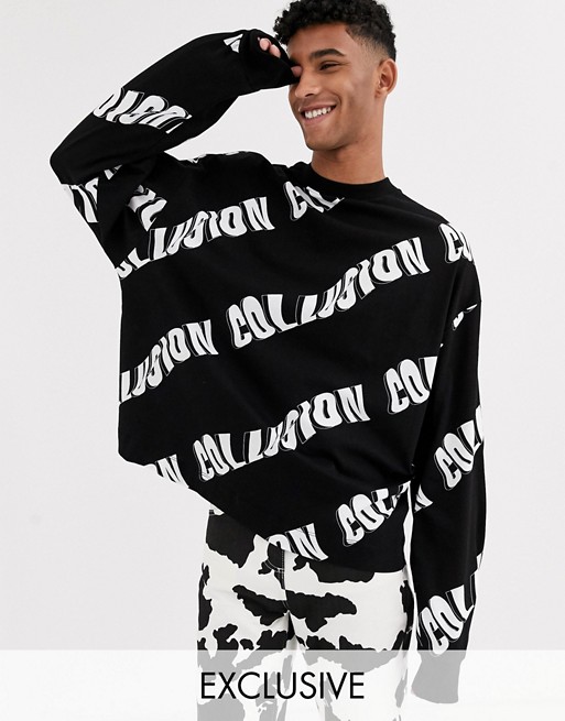 COLLUSION oversized long sleeve t-shirt with print