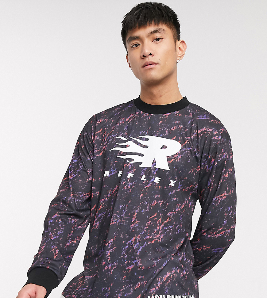 COLLUSION oversized long sleeve t-shirt with reflex print-Multi