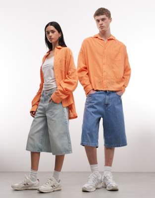 Collusion Oversized Long Sleeve Textured Grid Checkerboard Shirt In Multi