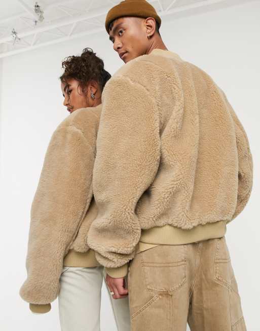 Oversized teddy bomber on sale jacket