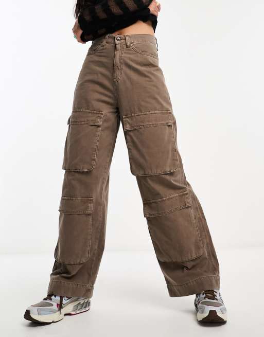 COLLUSION oversized multi pocket cargo trouser in light brown | ASOS