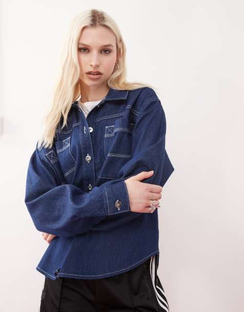 COLLUSION - Oversized overhemd van denim in rinse-wash - view 1