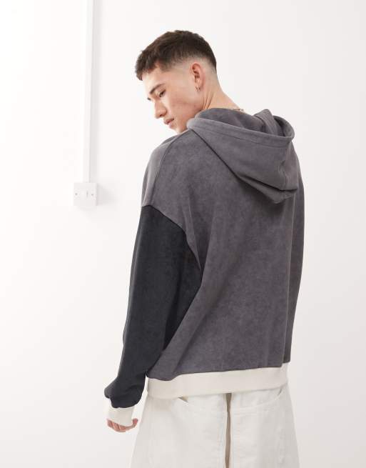 COLLUSION oversized patchwork hoodie with print in multi