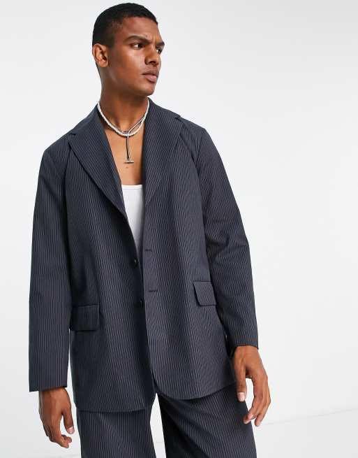 Oversized deals pinstripe blazer