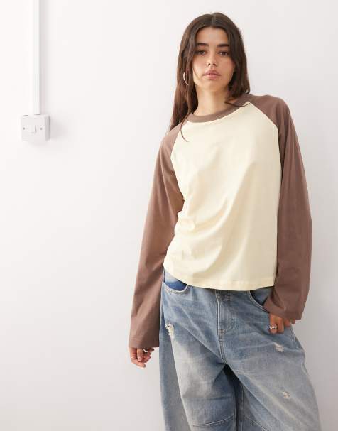 COLLUSION oversized raglan t-shirt in chocolate yellow - view 1
