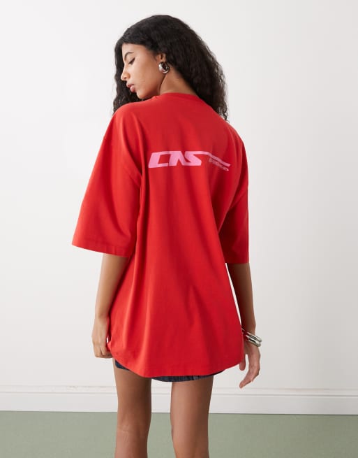 COLLUSION oversized red logo graphic tee, 3 of 4