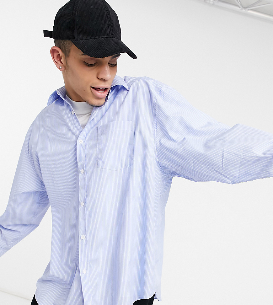 COLLUSION oversized shirt in blue stripe-Blues