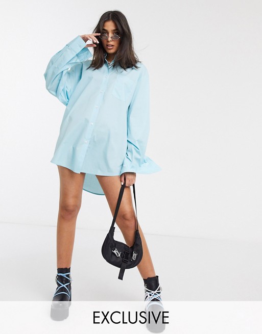 COLLUSION oversized shirt in blue