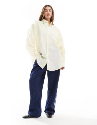 Collusion Oversized Shirt In Buttermilk Yellow