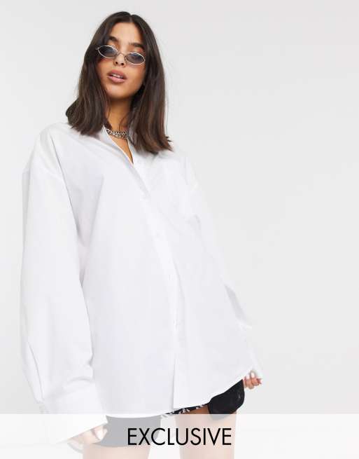 womens oversized white blouse