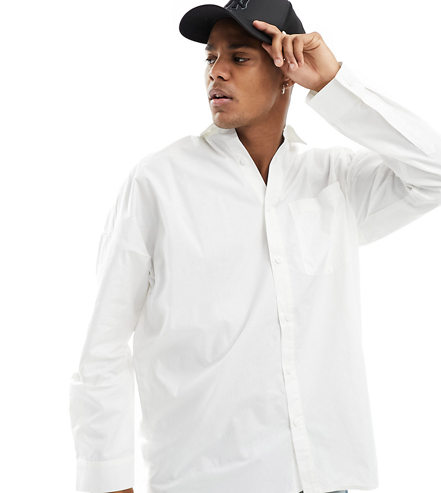 COLLUSION oversized shirt in white-No colour